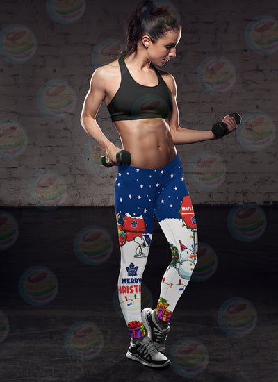 Funny Merry Christmas Toronto Maple Leafs Leggings