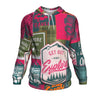 Camping Patchwork Pink Green Pattern All Over Printed Hoodies