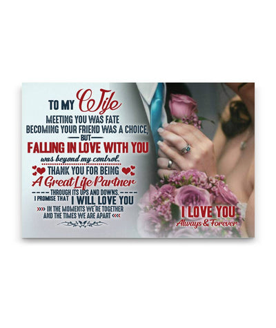 I Love You Custom Canvas Print - Falling In Love With You Was Beyond My Control