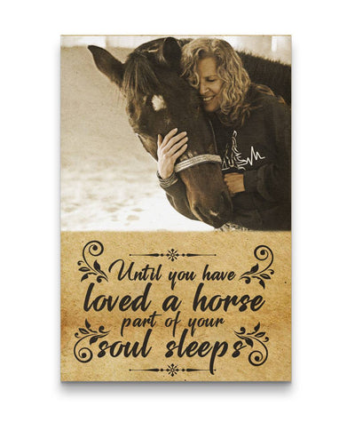 Not Loved A Horse - A Part Of Soul Sleeps Peaceful With Horse Canvas Print