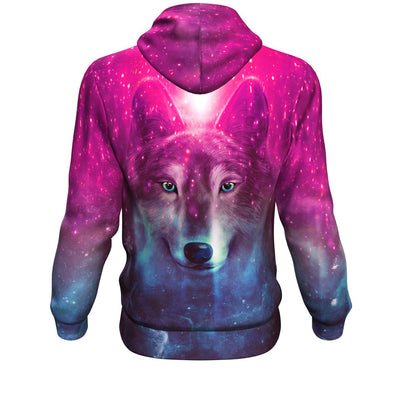 Space Galaxy Pattern Wolf All Over Printed Hoodies