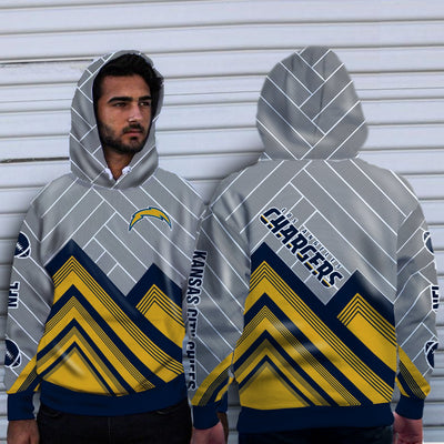 Fashion Cross Line Los Angeles Chargers Hoodie