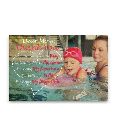 Thank You For Teaching Me To Swim Mother Family Custom Canvas Print