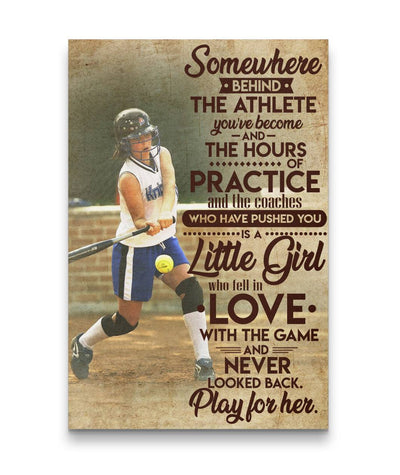 A Little Girl Fell In Love With The Game Baseball Custom Canvas Print