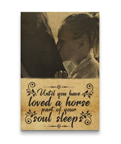 Not Loved A Horse - A Part Of Soul Sleeps Kissing A Horse Canvas Print