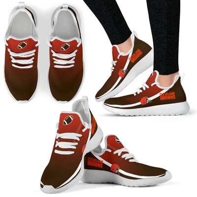 New Style Top Logo Cleveland Browns Mesh Knit Sneakers