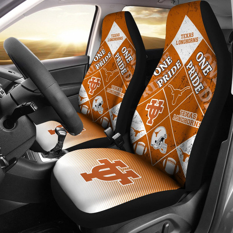 Colorful Pride Flag Texas Longhorns Car Seat Covers