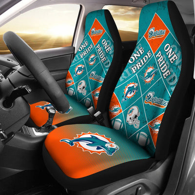 Colorful Pride Flag Miami Dolphins Car Seat Covers