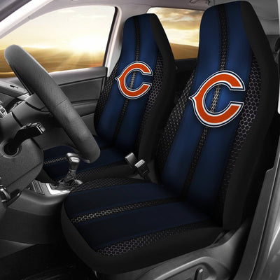 Incredible Line Pattern Chicago Bears Logo Car Seat Covers