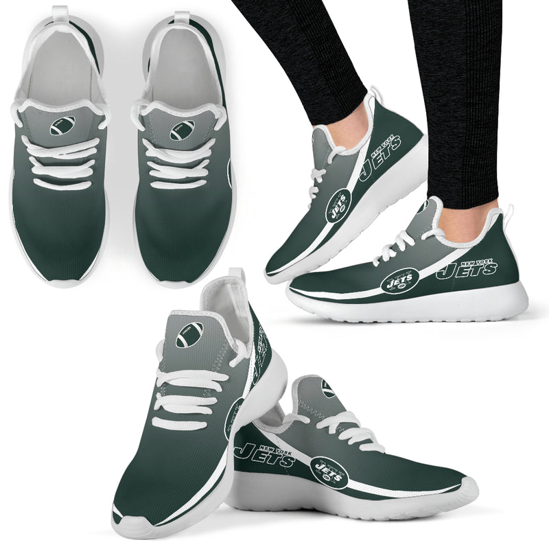 New Style Top Logo New York Jets Mesh Knit Sneakers
