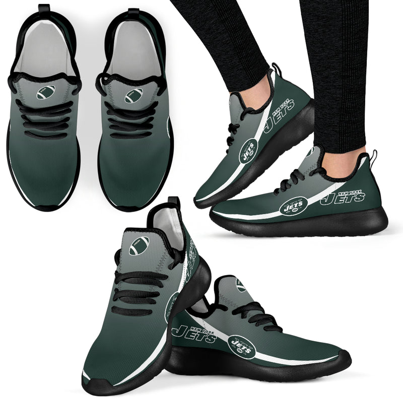 New Style Top Logo New York Jets Mesh Knit Sneakers