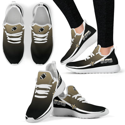 New Style Top Logo New Orleans Saints Mesh Knit Sneakers