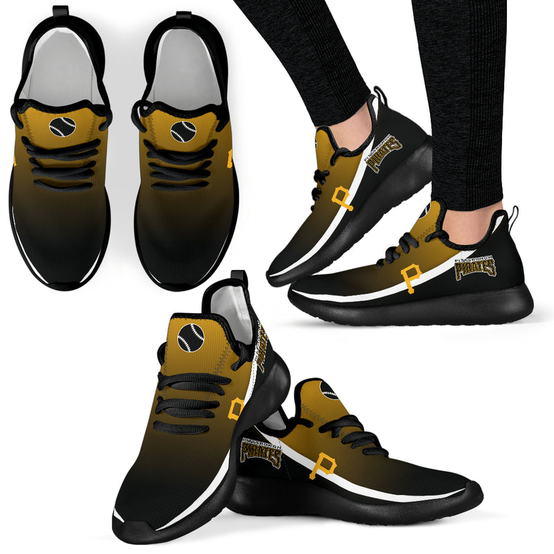 New Style Top Logo Pittsburgh Pirates Mesh Knit Sneakers