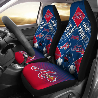 Colorful Pride Flag Atlanta Braves Car Seat Covers