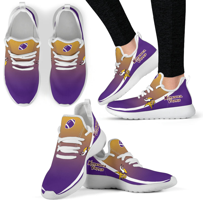 New Style Top Logo Minnesota Vikings Mesh Knit Sneakers