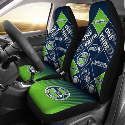 Colorful Pride Flag Seattle Seahawks Car Seat Covers