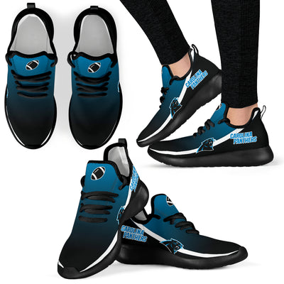 New Style Top Logo Carolina Panthers Mesh Knit Sneakers