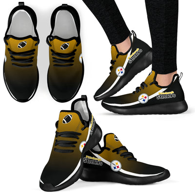 New Style Top Logo Pittsburgh Steelers Mesh Knit Sneakers