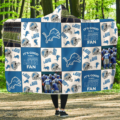 It's Good To Be A Detroit Lions Fan Hooded Blanket