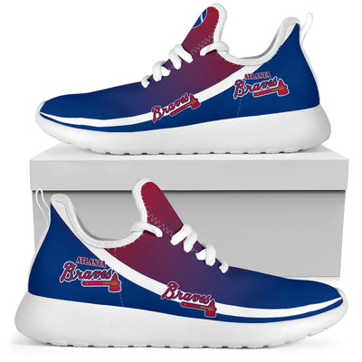 New Style Top Logo Atlanta Braves Mesh Knit Sneakers