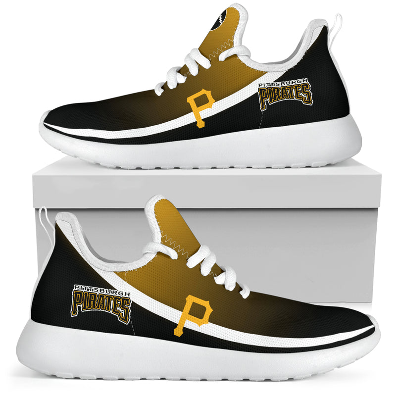 New Style Top Logo Pittsburgh Pirates Mesh Knit Sneakers