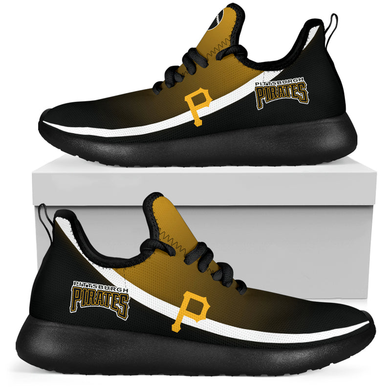 New Style Top Logo Pittsburgh Pirates Mesh Knit Sneakers