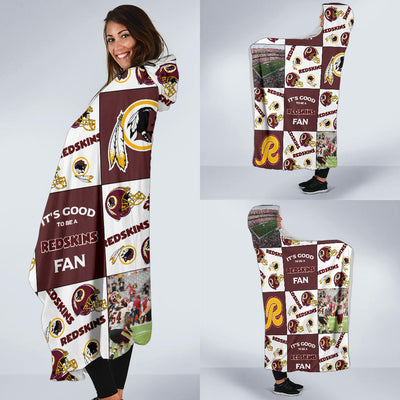 It's Good To Be A Washington Redskins Fan Hooded Blanket