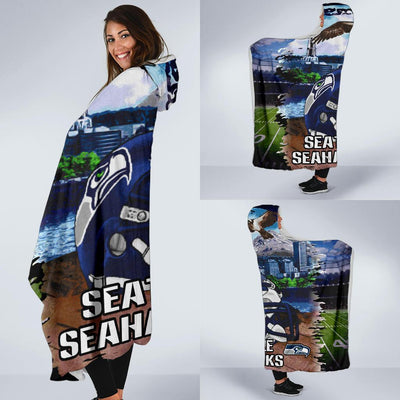 Pro Shop Seattle Seahawks Home Field Advantage Hooded Blanket