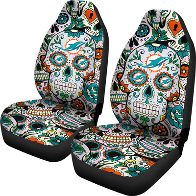 Party Skull Miami Dolphins Car Seat Covers