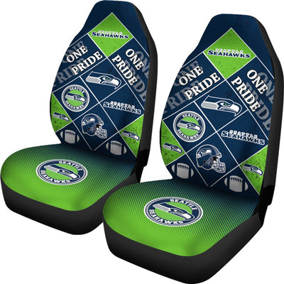 Colorful Pride Flag Seattle Seahawks Car Seat Covers