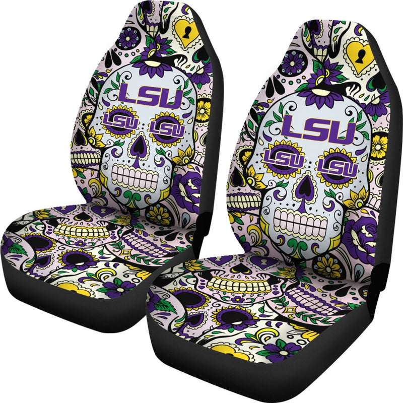 Party Skull LSU Tigers Car Seat Covers
