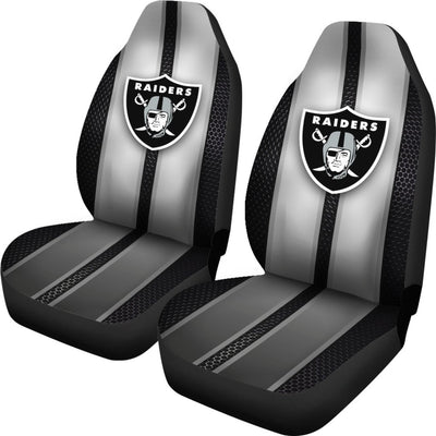 Incredible Line Pattern Oakland Raiders Logo Car Seat Covers