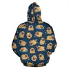 Pose Pattern Pug All Over Printed Hoodies