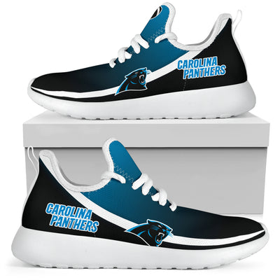 New Style Top Logo Carolina Panthers Mesh Knit Sneakers