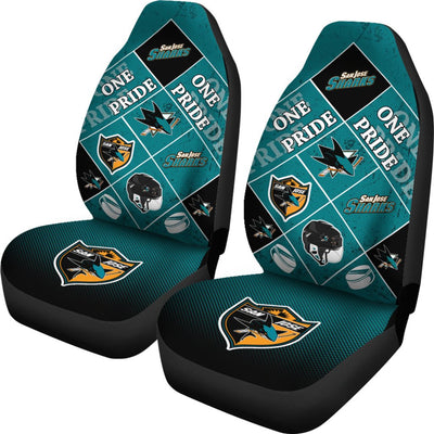 Colorful Pride Flag San Jose Sharks Car Seat Covers