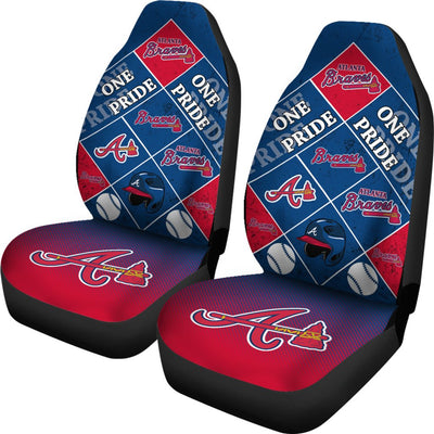 Colorful Pride Flag Atlanta Braves Car Seat Covers