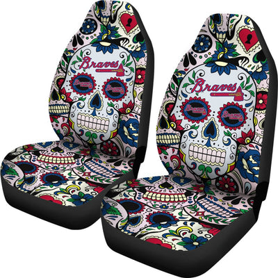 Party Skull Atlanta Braves Car Seat Covers