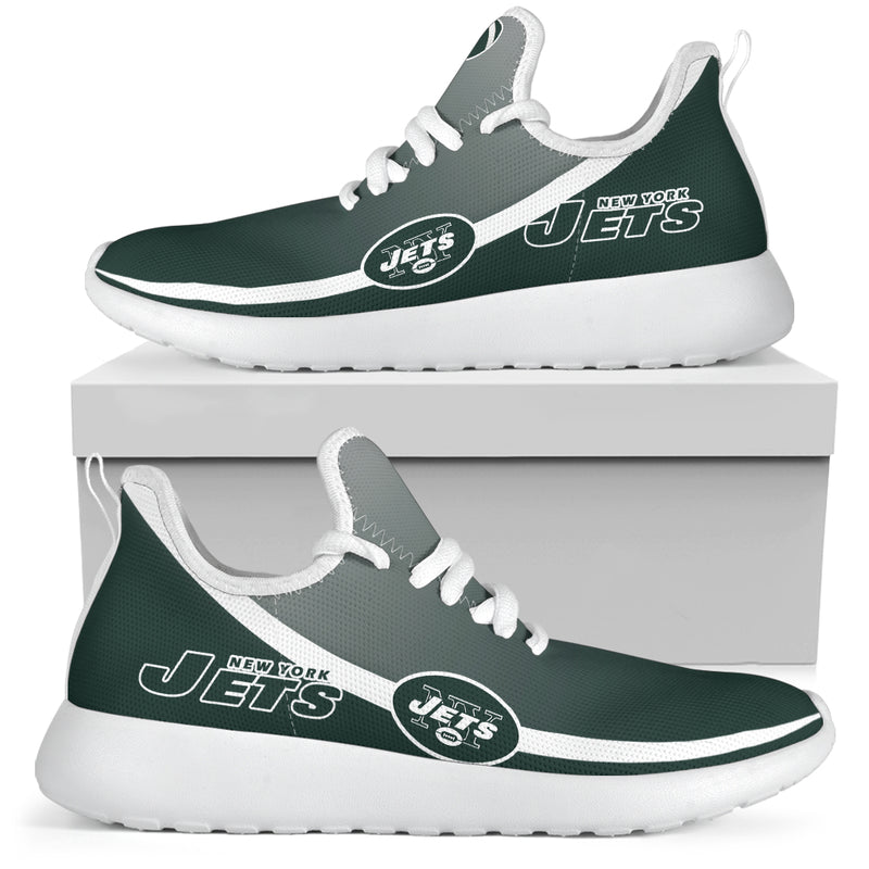 New Style Top Logo New York Jets Mesh Knit Sneakers