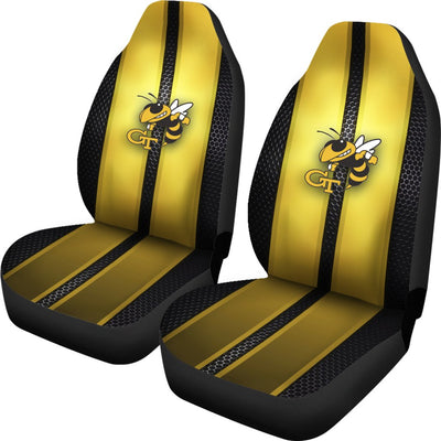 Incredible Line Pattern Georgia Tech Yellow Jackets Logo Car Seat Covers
