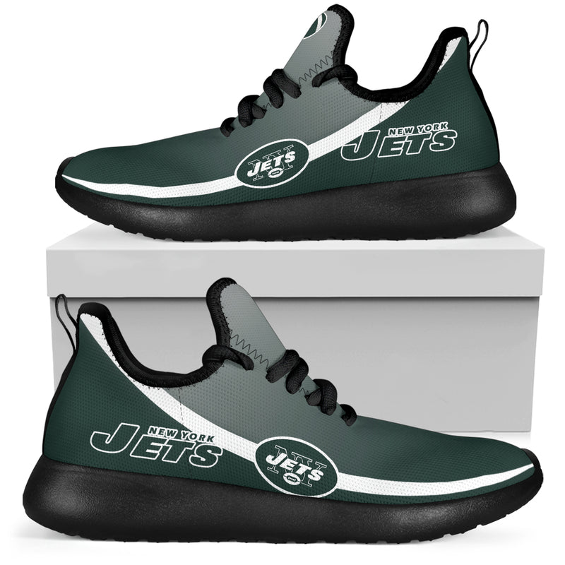 New Style Top Logo New York Jets Mesh Knit Sneakers