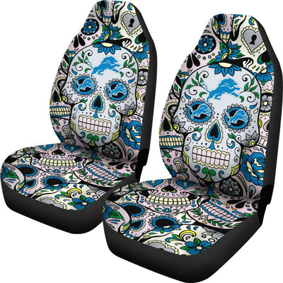 Party Skull Detroit Lions Car Seat Covers