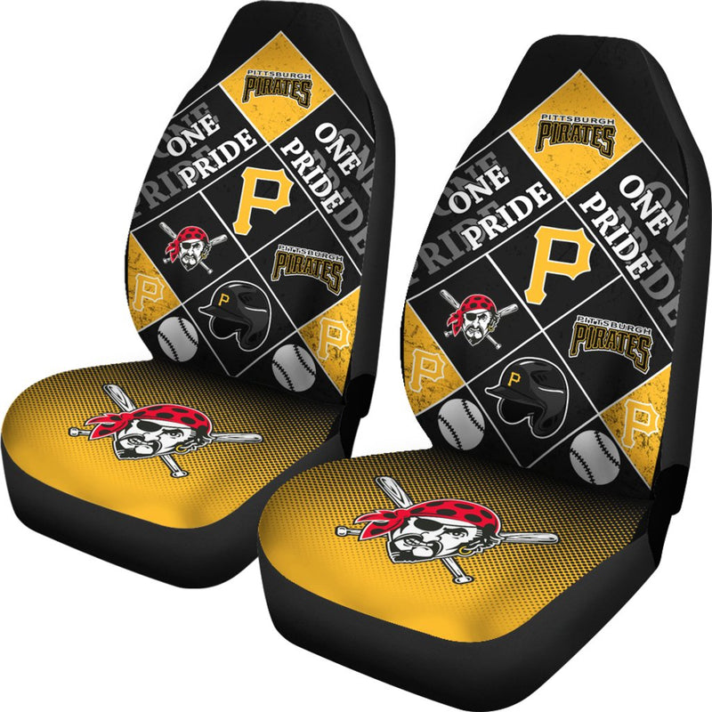 Colorful Pride Flag Pittsburgh Pirates Car Seat Covers