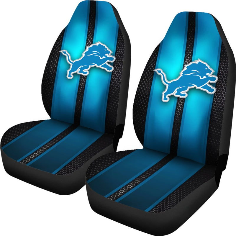 Incredible Line Pattern Detroit Lions Logo Car Seat Covers