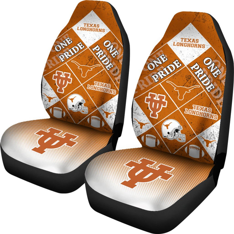 Colorful Pride Flag Texas Longhorns Car Seat Covers