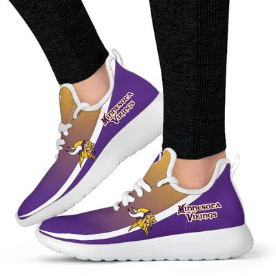 New Style Top Logo Minnesota Vikings Mesh Knit Sneakers