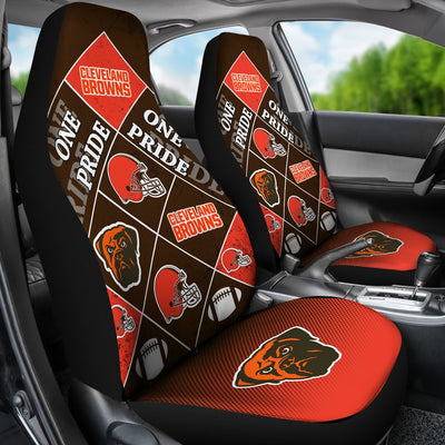 Colorful Pride Flag Cleveland Browns Car Seat Covers