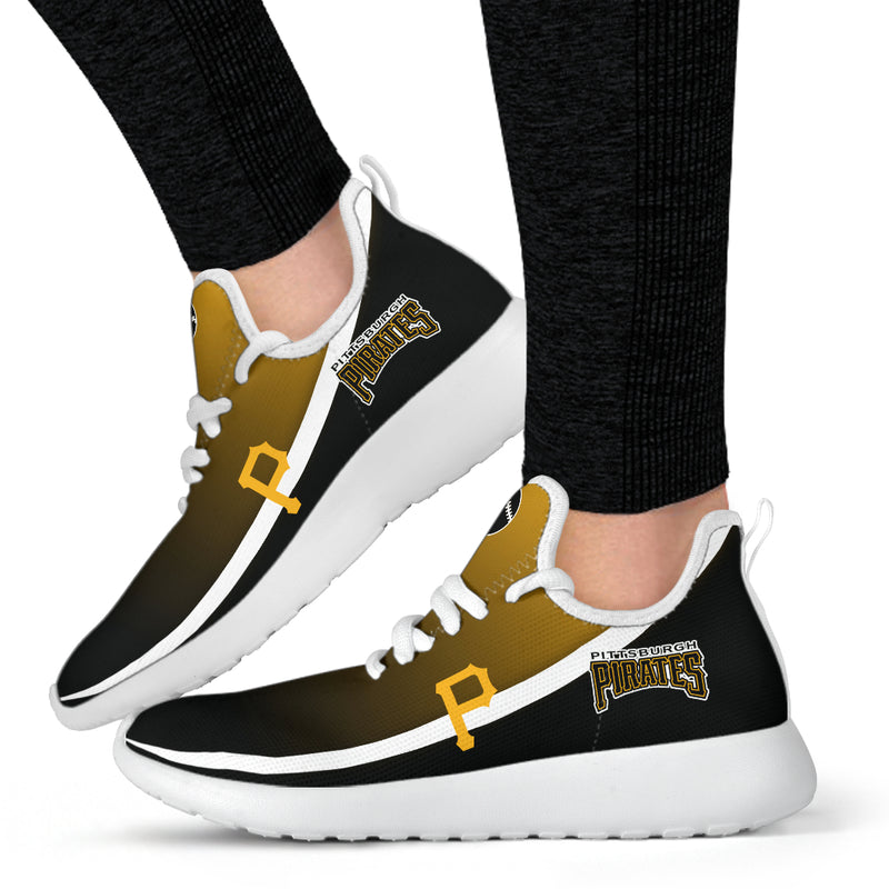 New Style Top Logo Pittsburgh Pirates Mesh Knit Sneakers