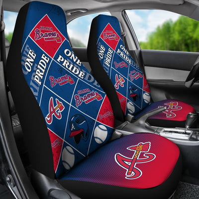 Colorful Pride Flag Atlanta Braves Car Seat Covers