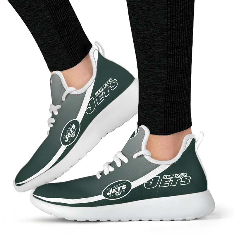New Style Top Logo New York Jets Mesh Knit Sneakers
