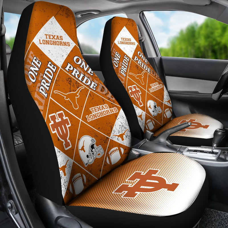 Colorful Pride Flag Texas Longhorns Car Seat Covers